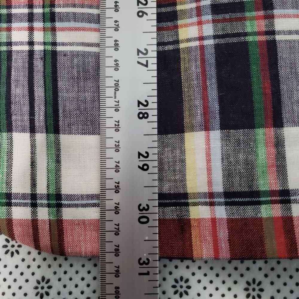 Brooks Brothers 1818 Madison L Multi-Color Madras Plaid Linen Sport Coat Blazer - Picture 8 of 9